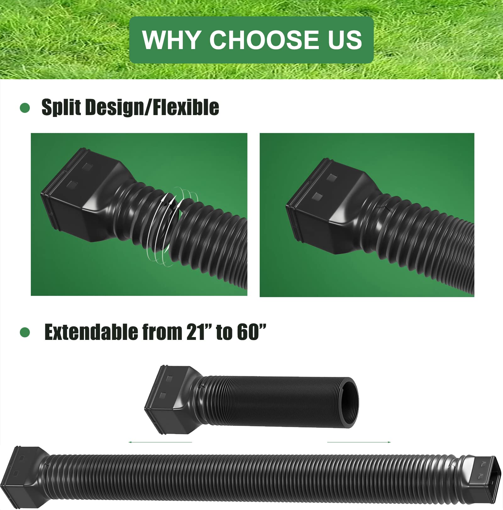 YOTODY downspout extensions fit 3x4 inch downspouts securely.