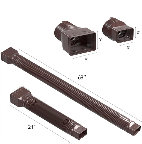 YOTODY downspout extensions fully extended to cover wider areas during heavy rain.