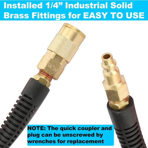 YOTOO 1/4in ID air hose demonstrates excellent flexibility.