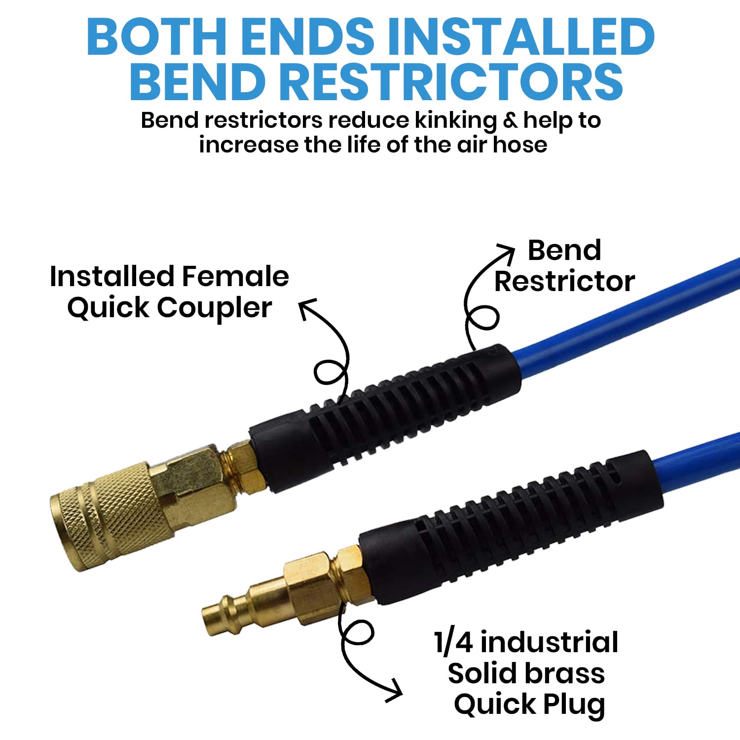 YOTOO Air Hose bend restrictors help prevent kinks and extend service life.