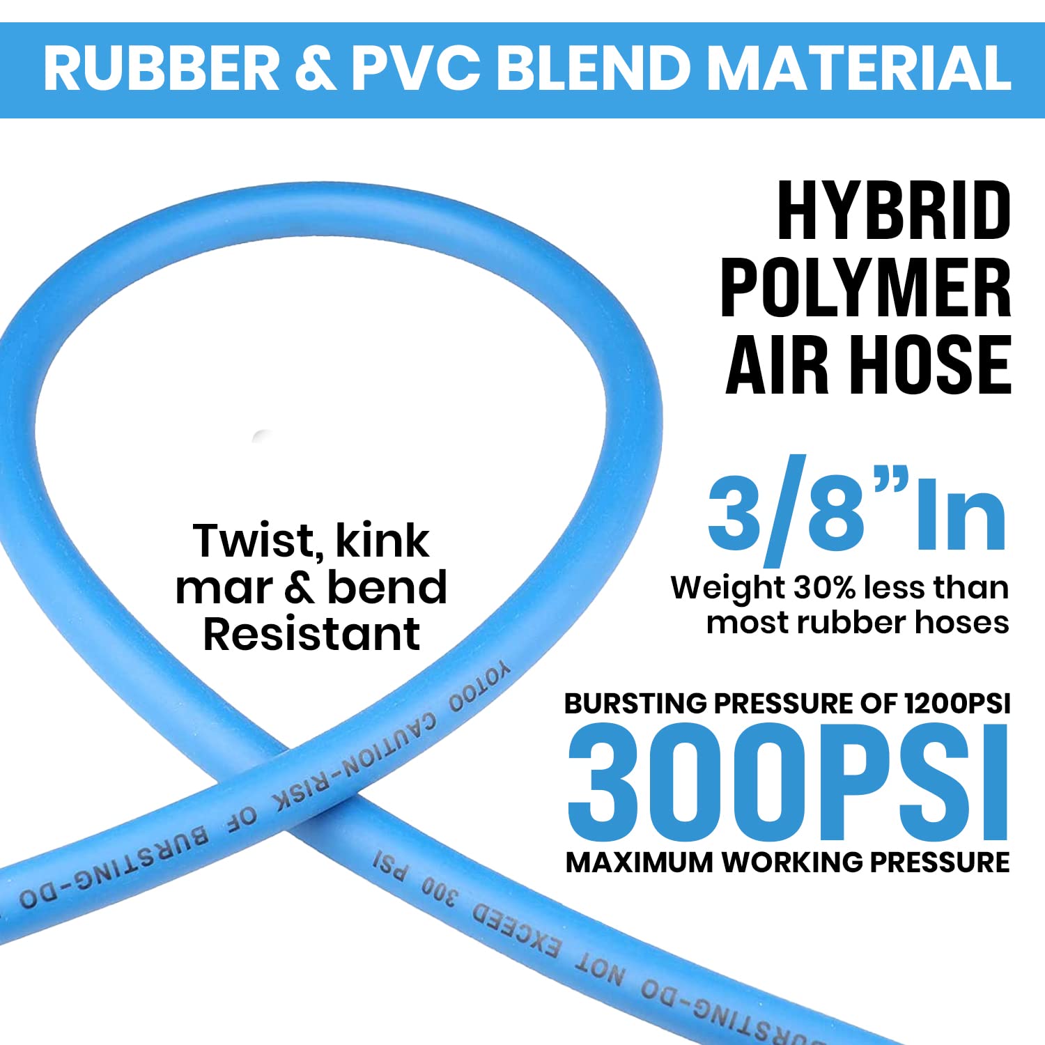 YOTOO Air Hose quick coupler fittings enable instant tool connection and faster setup.