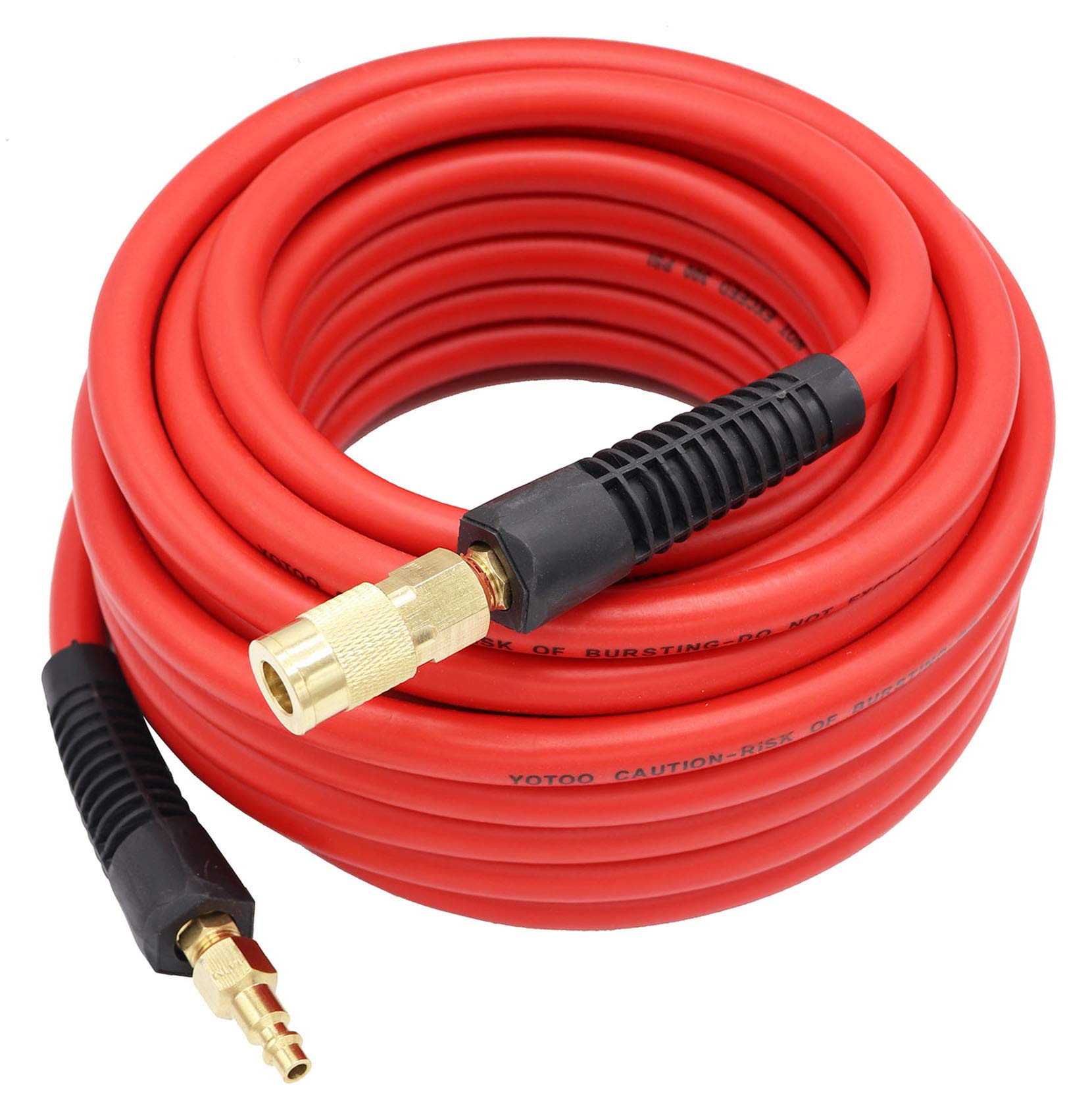 YOTOO Hybrid Air Hose 3-8 inch 50 ft red coil for versatile inflation tasks