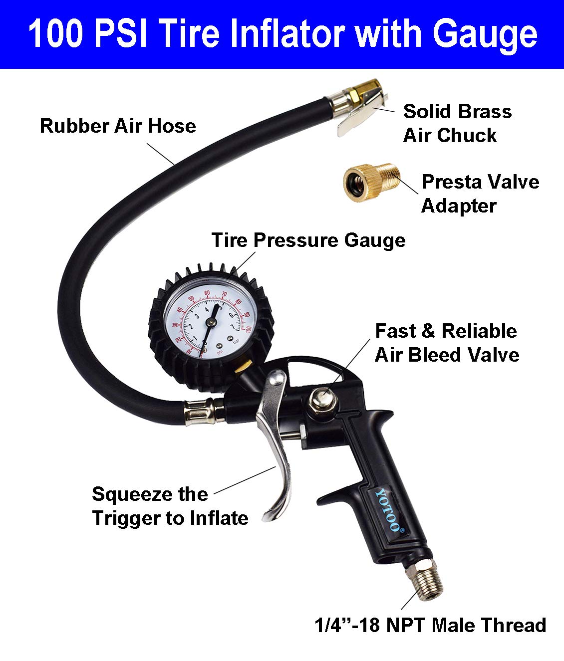YOTOO 3/8in x 25ft hybrid air hose offers flexible reach for projects