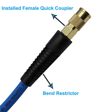 YOTOO Hybrid Air Hose quick-connect fittings enable fast tool connections.