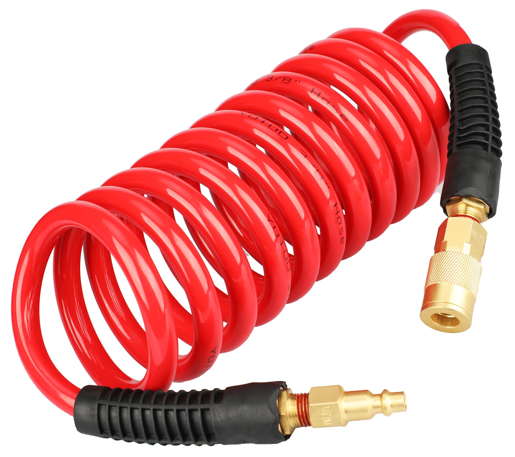 YOTOO polyurethane recoil air hose 3/8 in ID 10 ft coil for high-flow delivery.