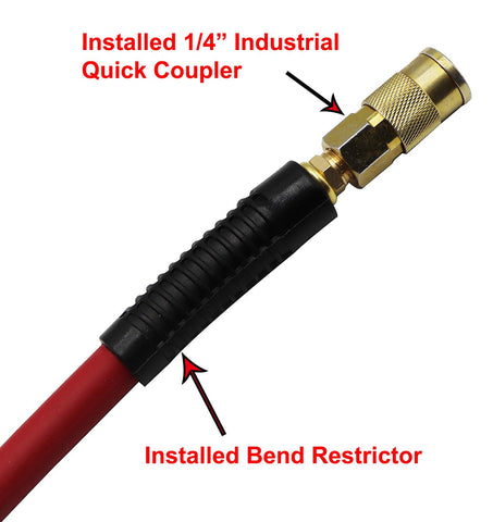 YOTOO ten-foot air hose offers extended reach and flexible portability.