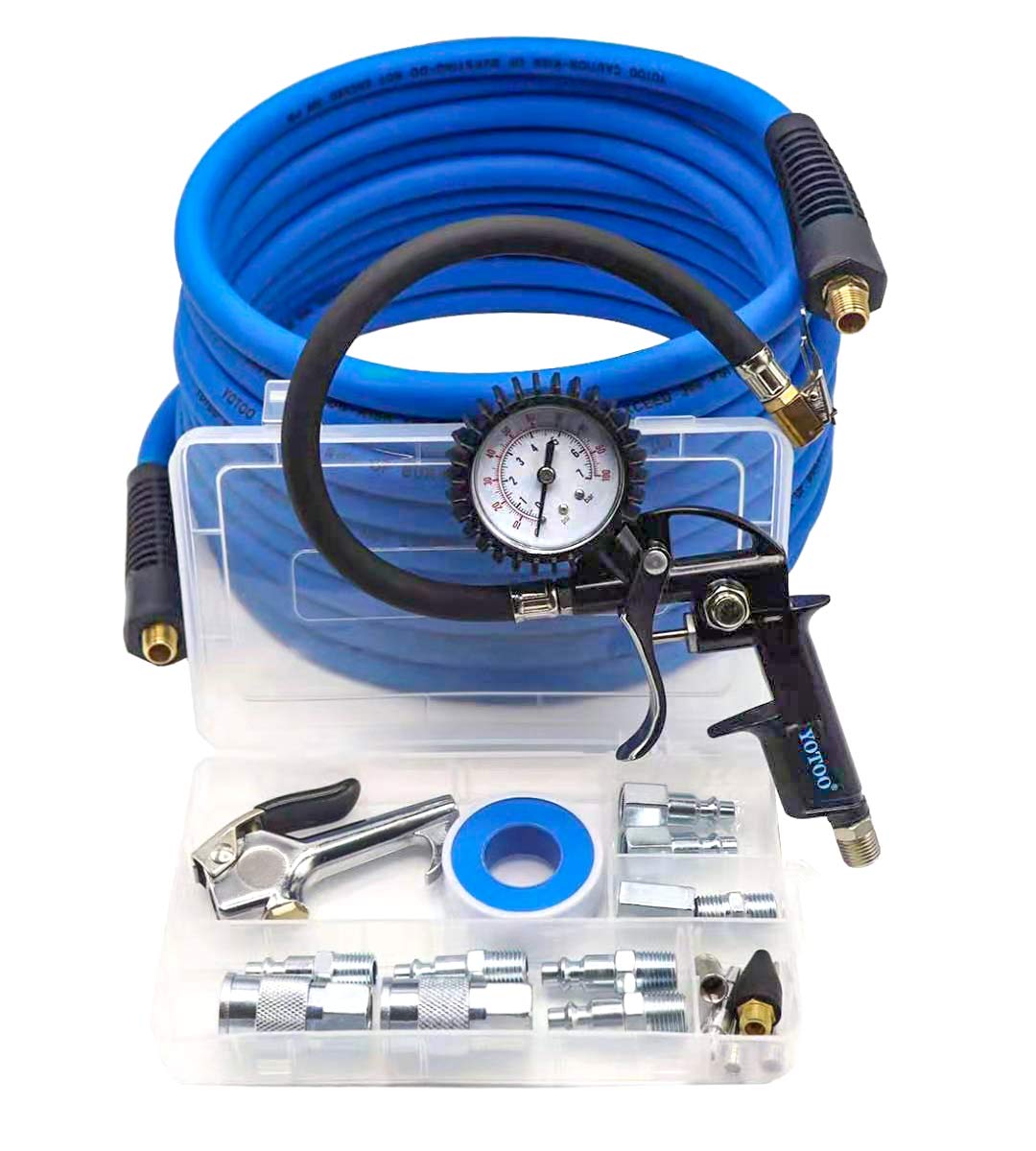 YOTOO tire inflator with gauge enables quick tire checks and precise inflation