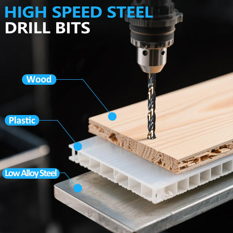 Yougfin drill bits range from 1/16 to 1/2 inch for versatile tasks.
