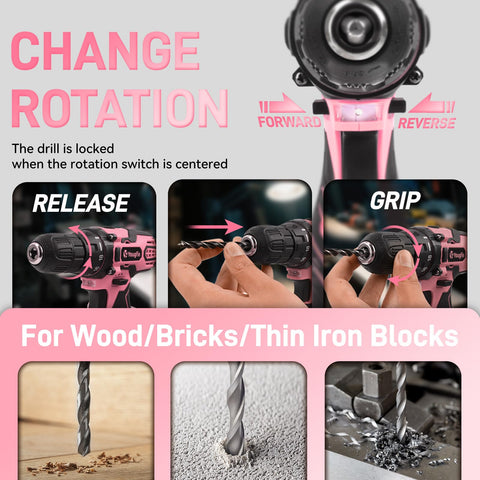Yougfin 2-speed settings support lightweight to heavy drilling tasks.