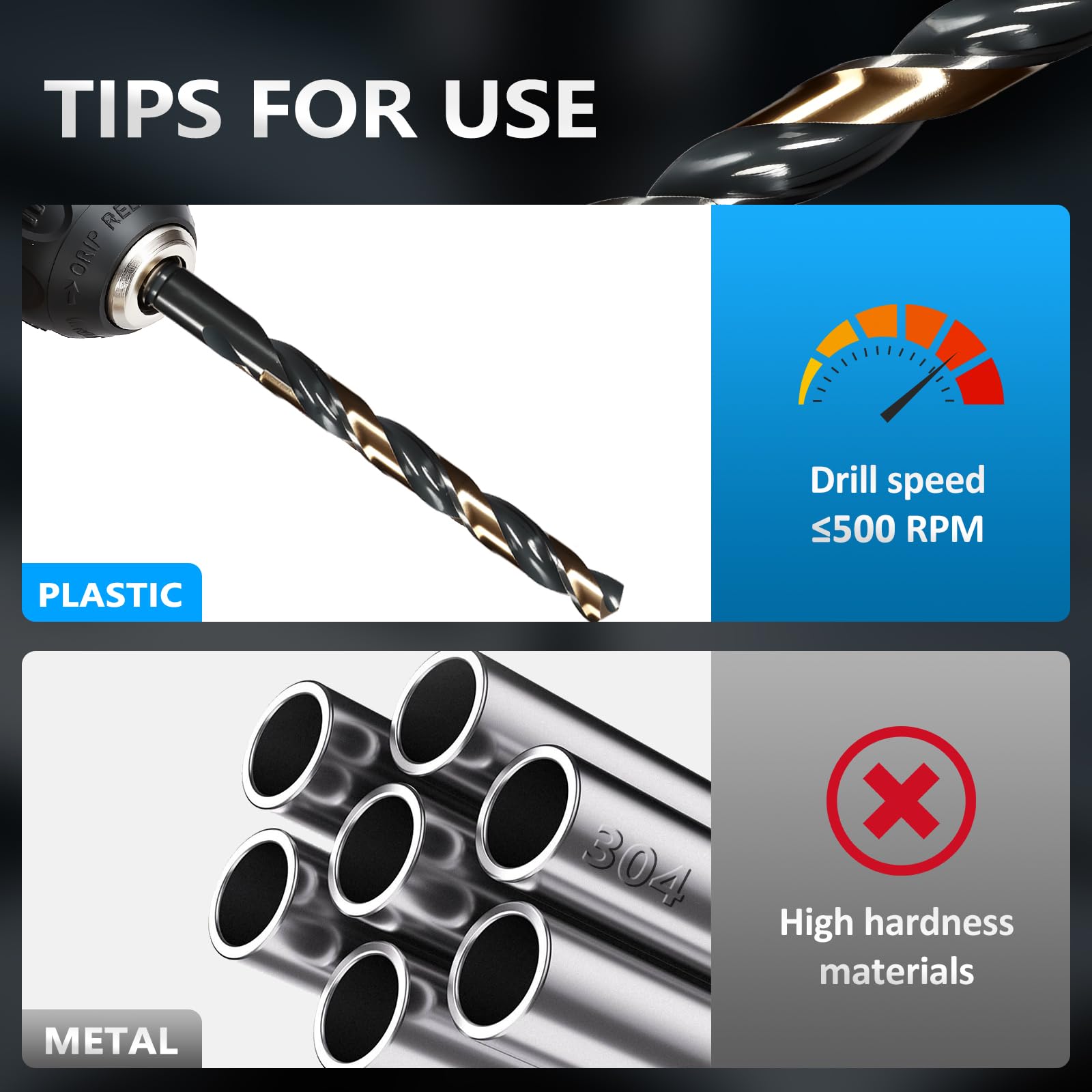 Yougfin twist shanks with grooves eject chips efficiently.
