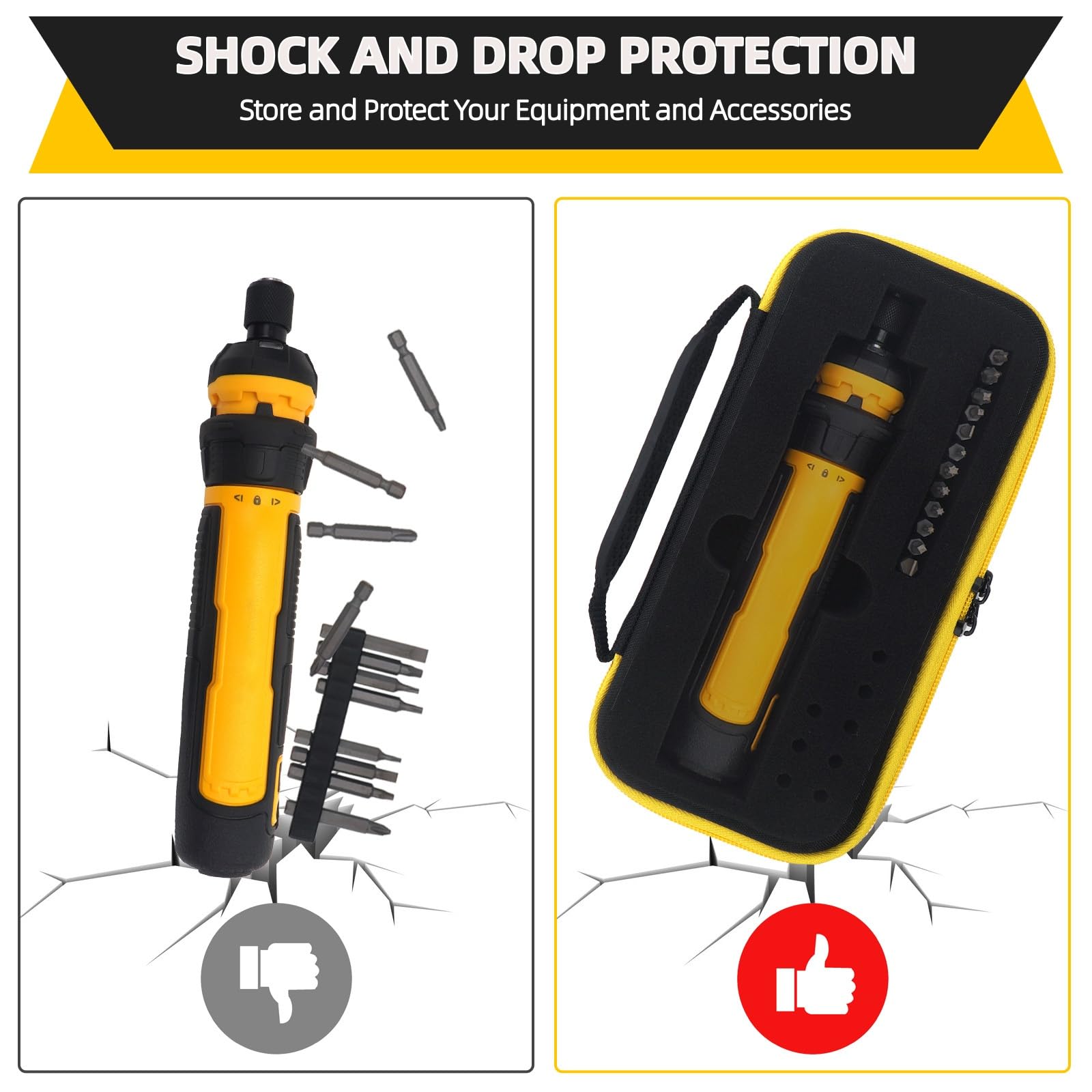 Integrated handle enables comfortable carrying of your toolkit