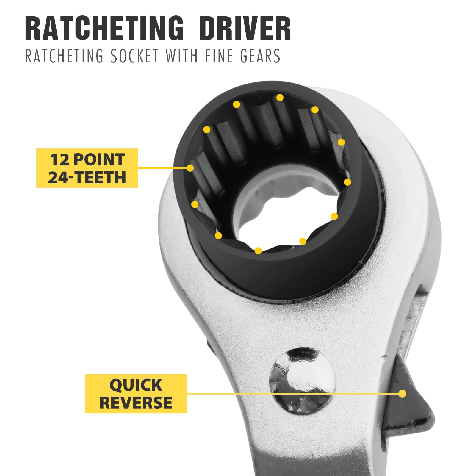 YOUKOOL 24-teeth ratchet provides strong grip for high-torque tasks