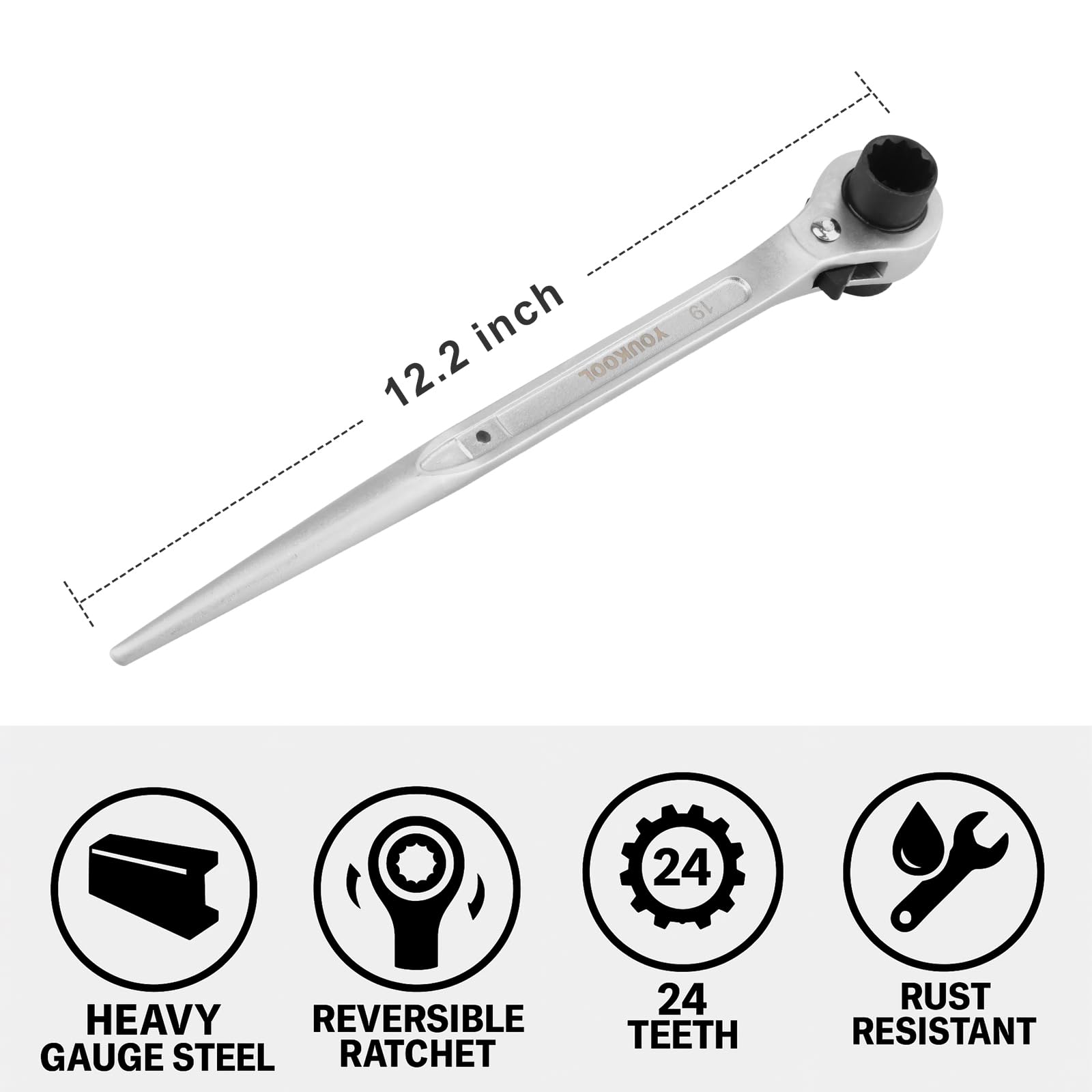 YOUKOOL chrome finish resists rust and reduces wear during heavy use