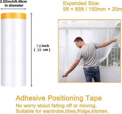 YOUMEIYUAN masking film roll over frames keeps furniture safe from paint splashes