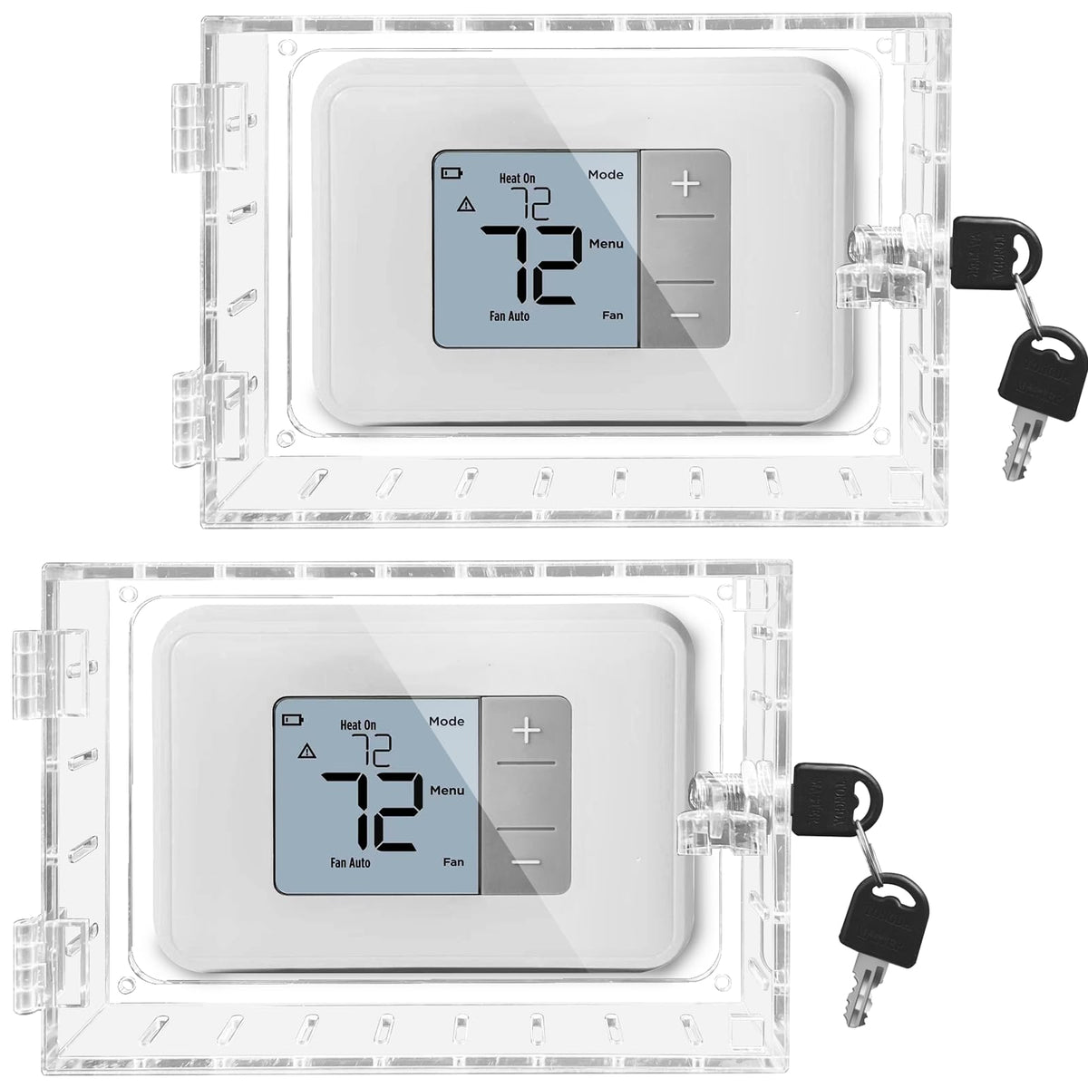 Young Dance thermostat lock box cover with key protects thermostat settings from tampering