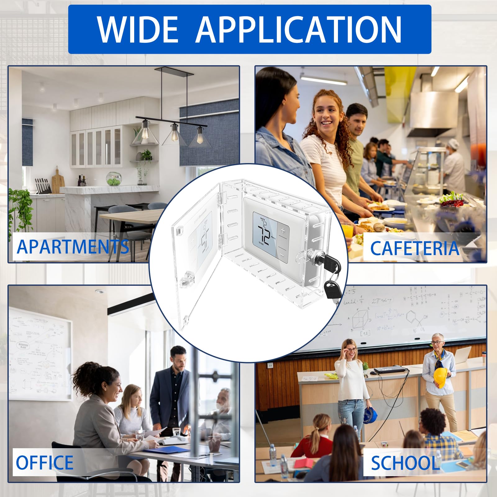 Young Dance wall-mounted thermostat security cover for on-wall protection