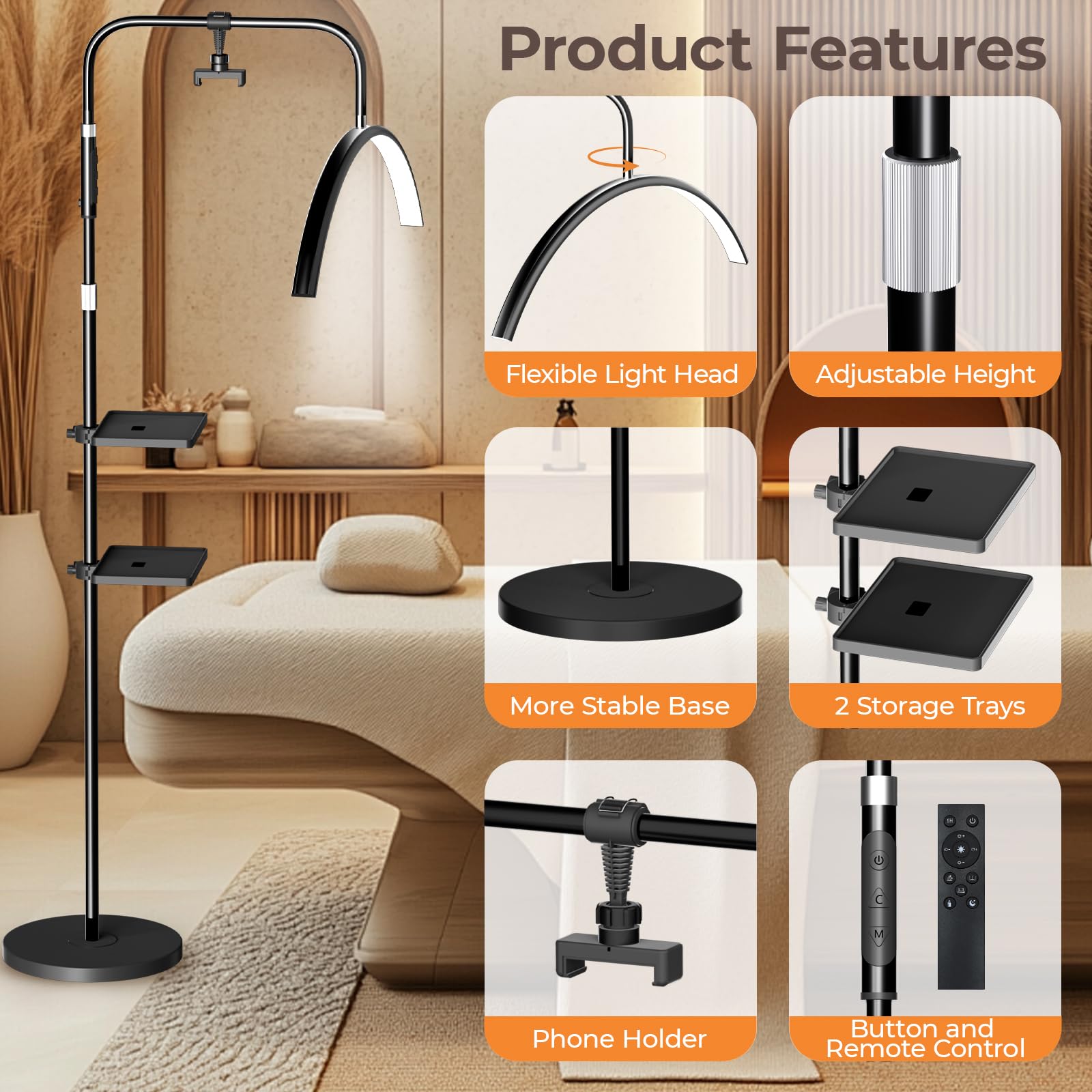 Young Master Lash Light dual control panel and remote for easy adjustments.