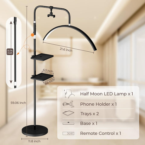 Young Master lamp with two trays keeps tools organized during sessions.