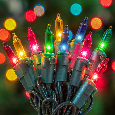 YOUNGAR 2-pack clear Christmas lights with 100-count bulbs for indoor or outdoor festive decor