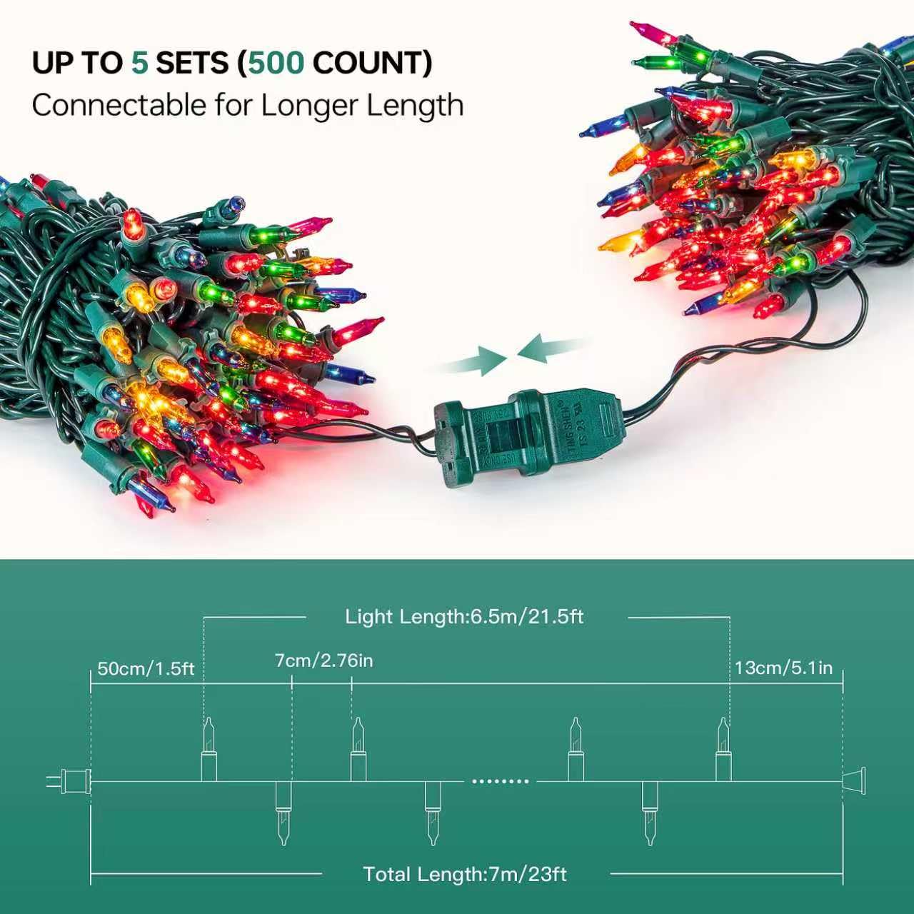 YOUNGAR multicolor incandescent mini bulbs providing bright, versatile holiday lighting
