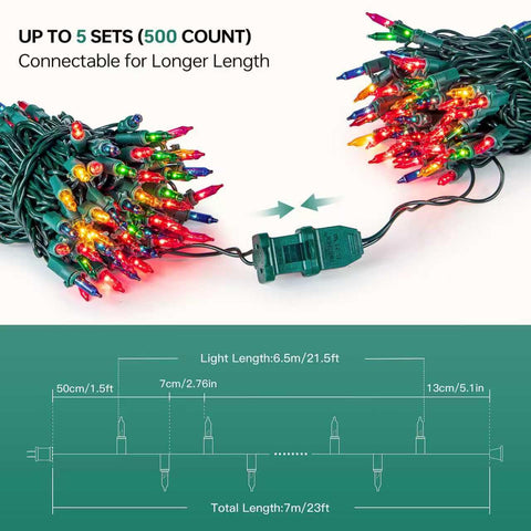 YOUNGAR multicolor incandescent mini bulbs providing bright, versatile holiday lighting
