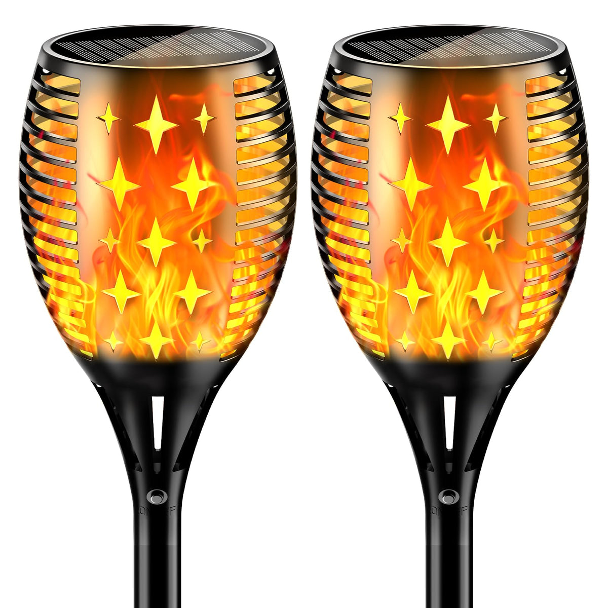YoungPower 43-inch solar torch dancing flames for outdoor ambiance