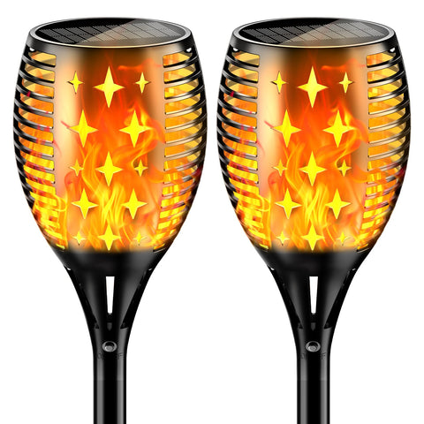 YoungPower 43-inch solar torch dancing flames for outdoor ambiance