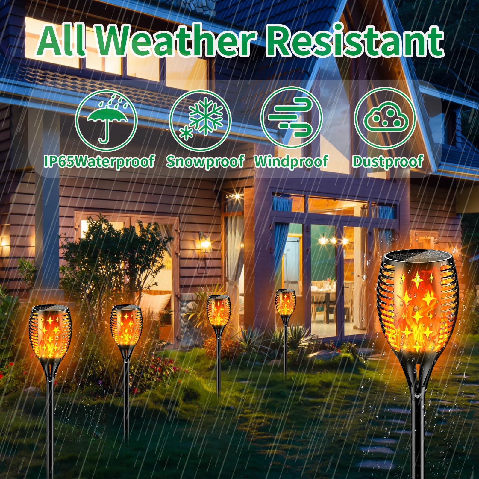 YoungPower adjustable-height torch for flexible placement in paths and gardens