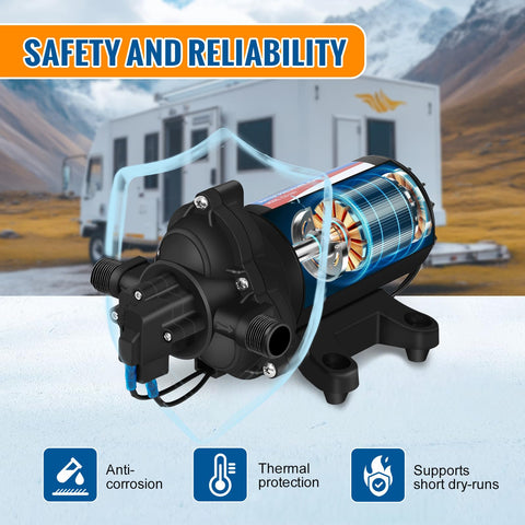 YoungTree compact diaphragm pump close-up detailing durable build