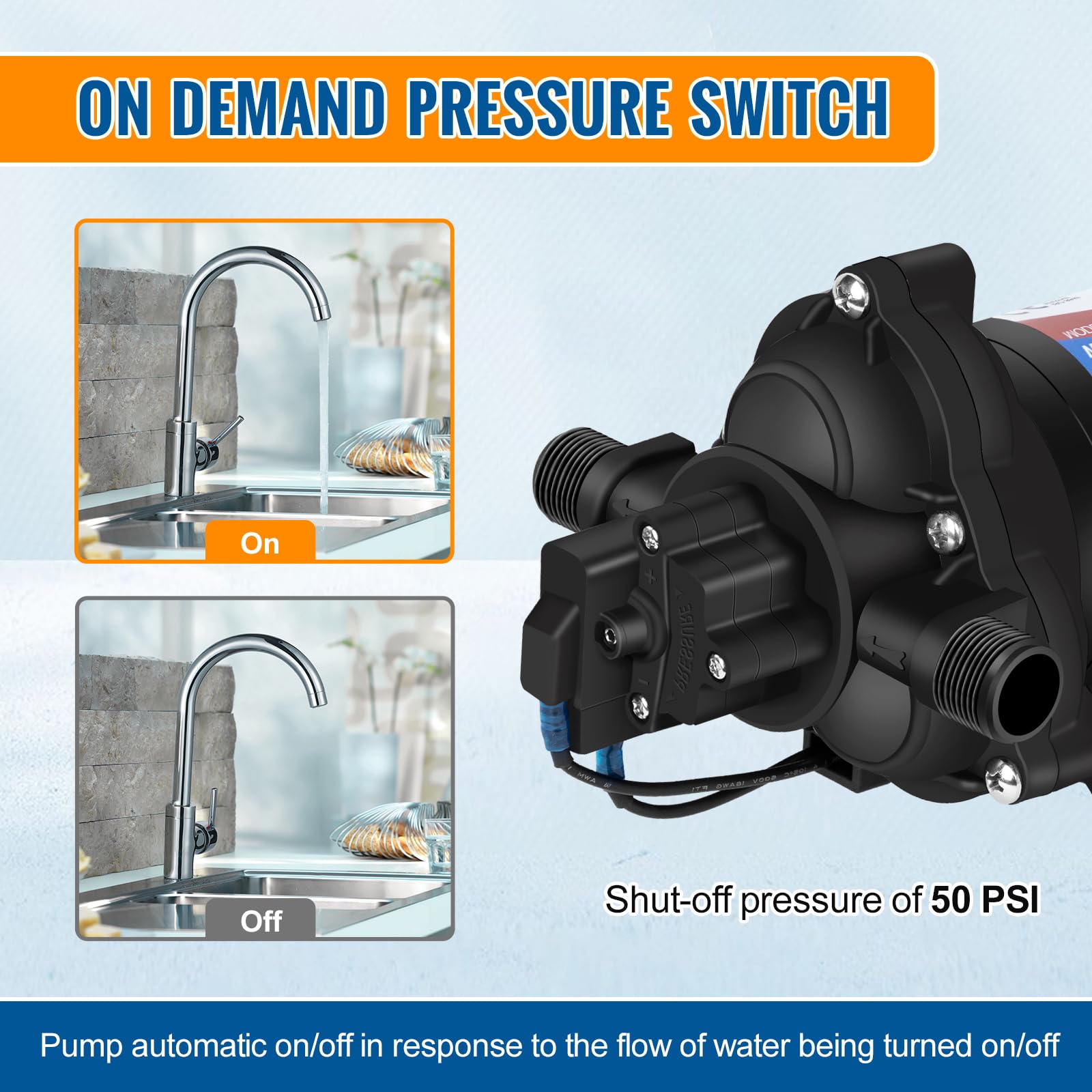 YoungTree pump with 1-2 barbed hose adapter for secure fittings