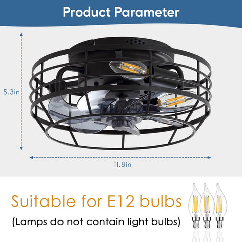 Youroke farmhouse caged fan light ABS blades for quiet, efficient airflow.
