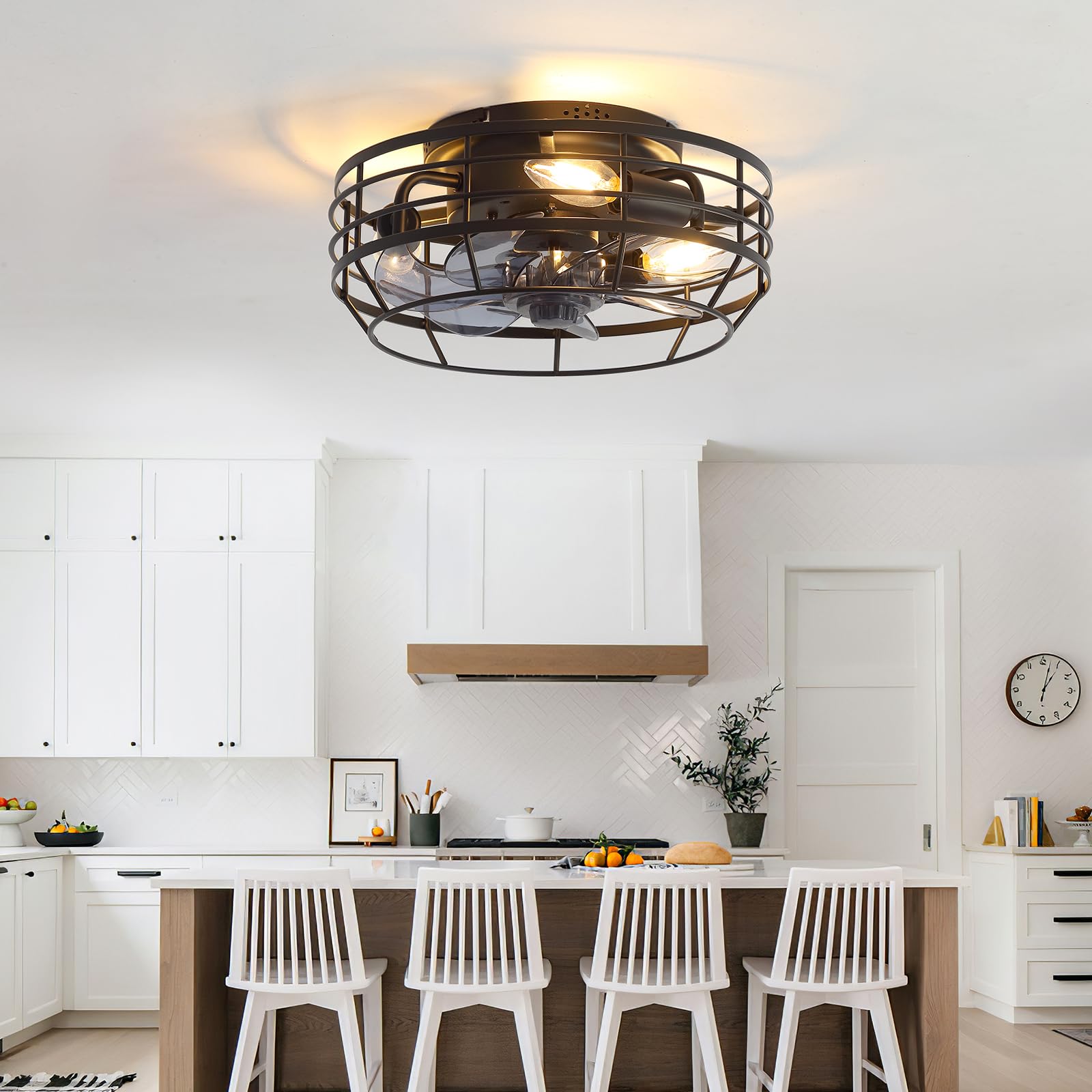 Youroke farmhouse caged fan light room ambience enhances everyday comfort.
