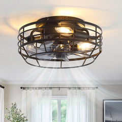 Youroke farmhouse caged fan light with remote control for easy operation.