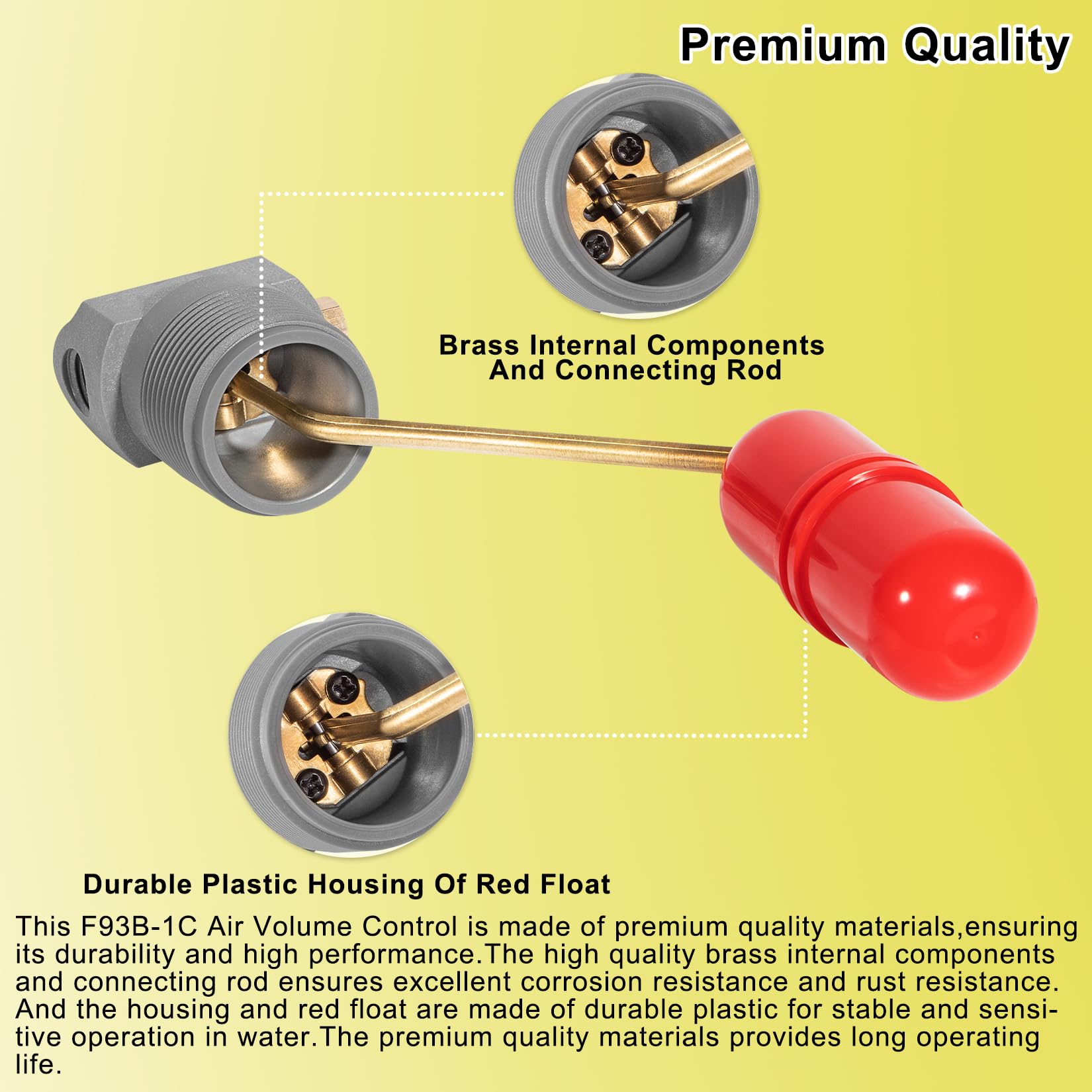 Brass internals close-up on Yourour air volume control