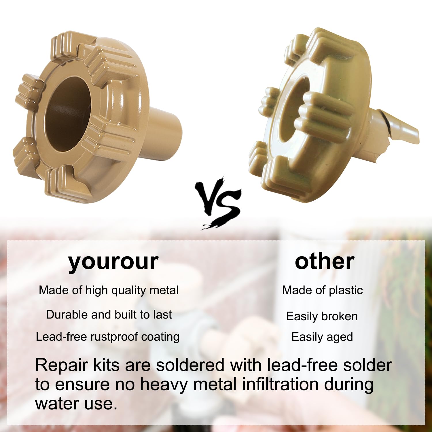 Yourour packing nut and EPDM packing shown for a tight seal.