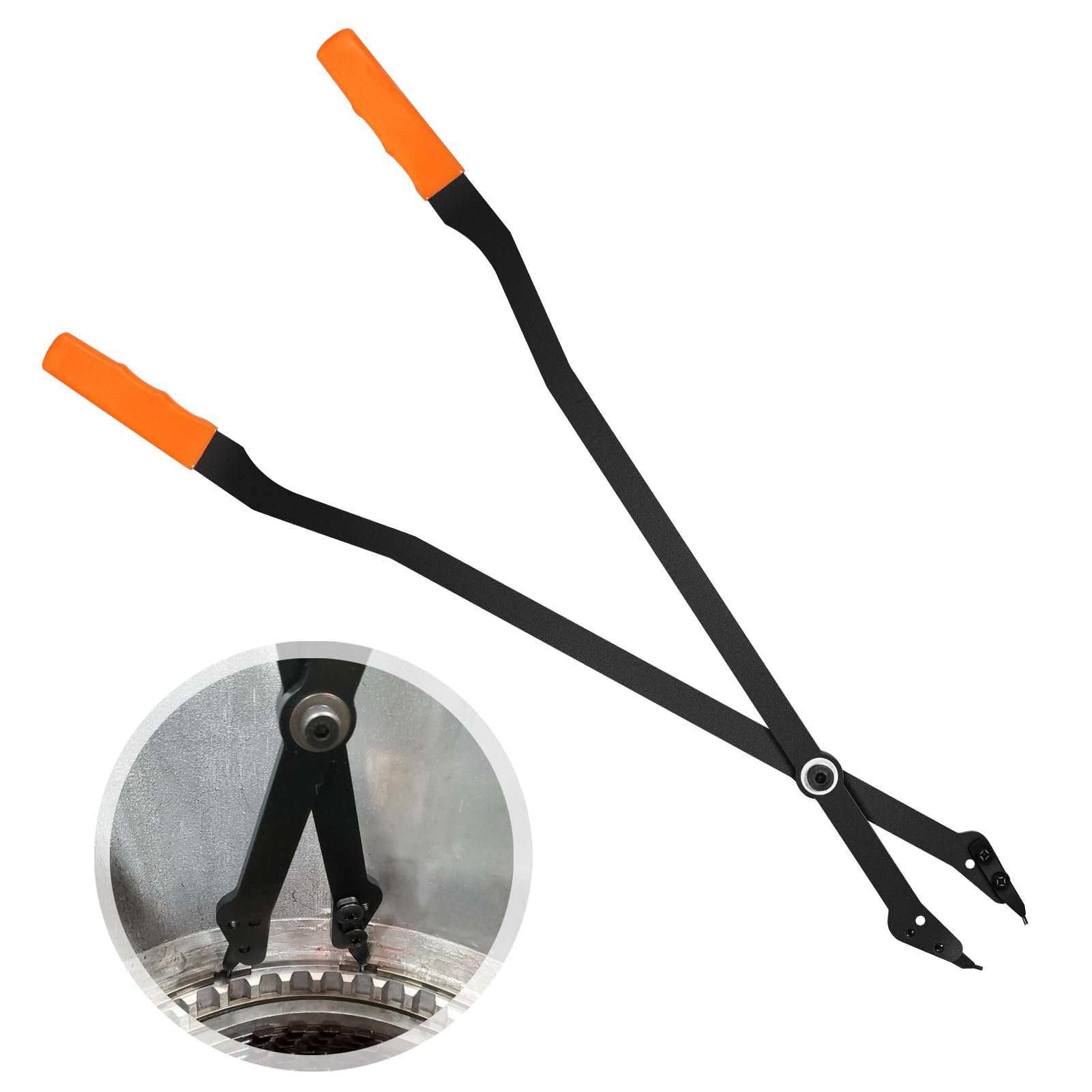 Yoursme 1489-26inch internal retaining ring pliers, angle view for challenging GM rings