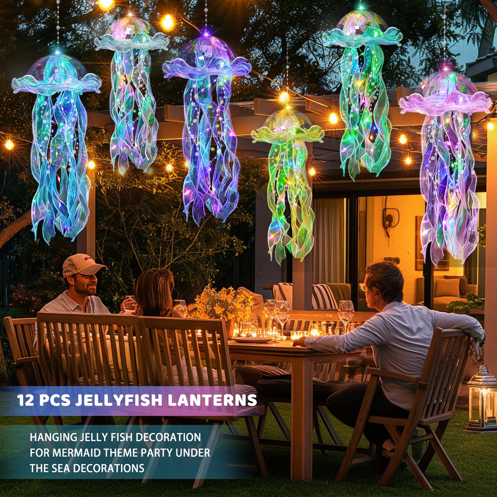 YOVIWEI jellyfish decor lightweight and easy to install for reuse