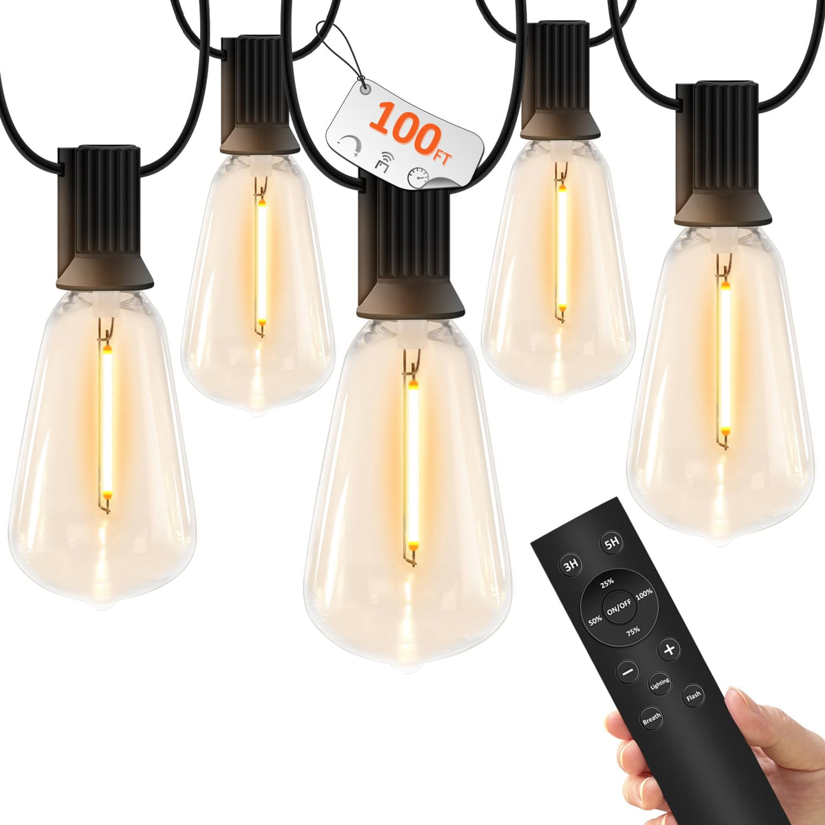 YOYONACY outdoor string lights 100ft illuminate patios with warm ambiance
