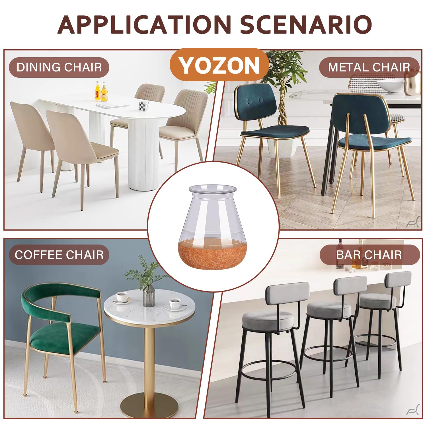 YOZON 32-pack set covers multiple chairs across rooms.