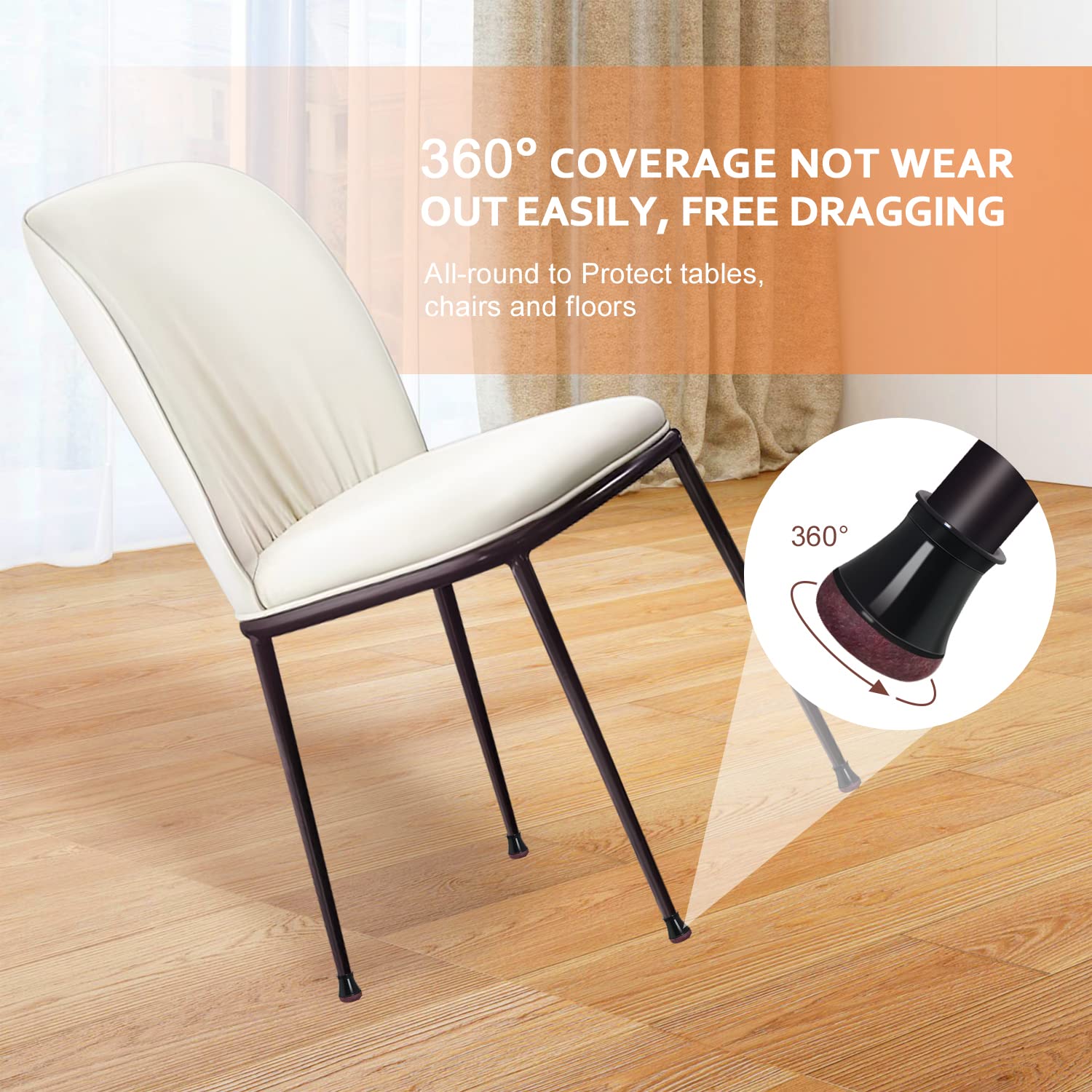 YOZON stretch fit silicone cap around round chair leg 1/2 to 3/4 inch