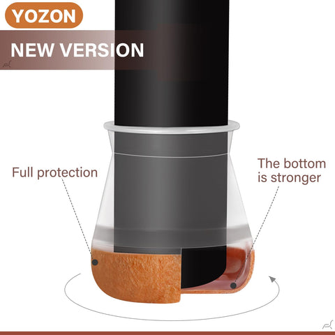 YOZON stretch-fit protector on round legs fits 1/2 to 3/4 inch.