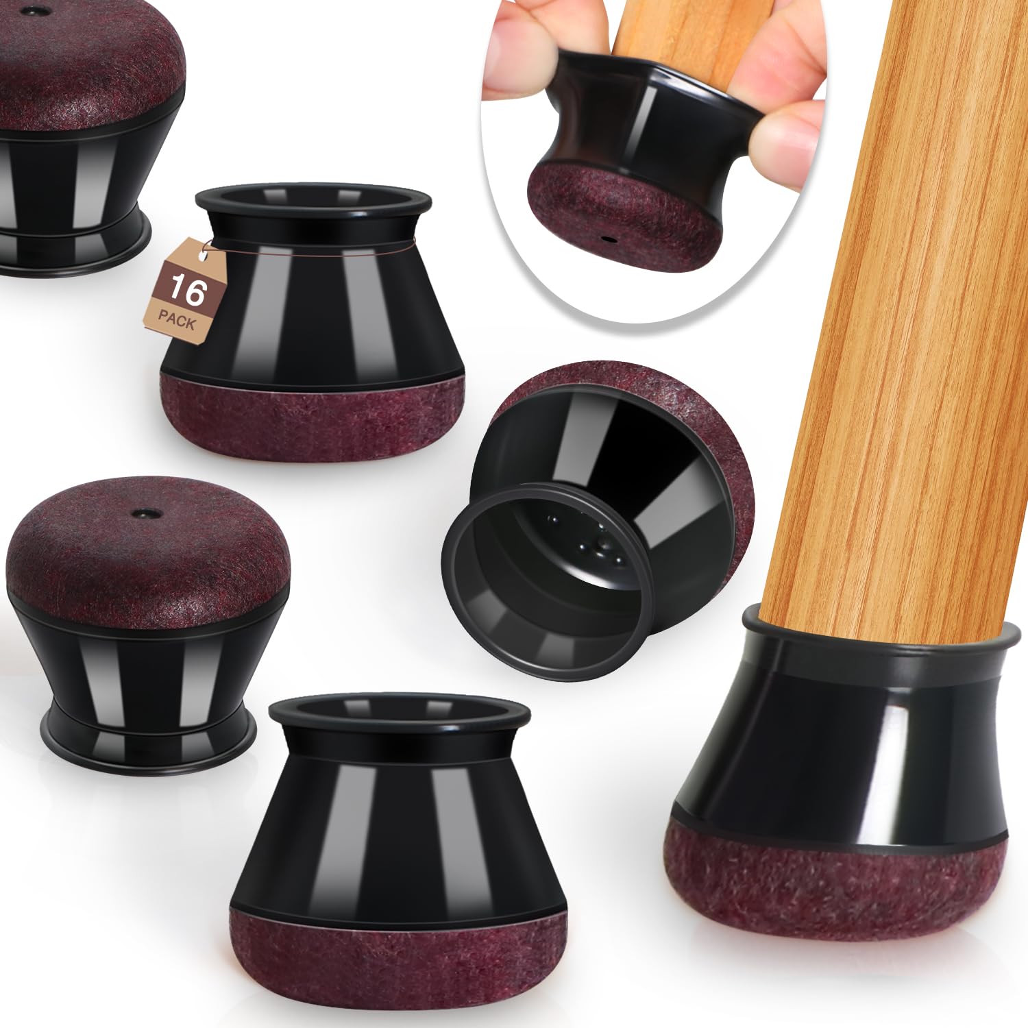 YOZON chair leg protectors with cup pad protect hardwood floors from scratches.