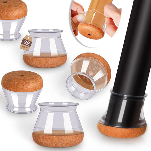 YOZON chair leg protectors setup on legs prevent floor scratches and wear