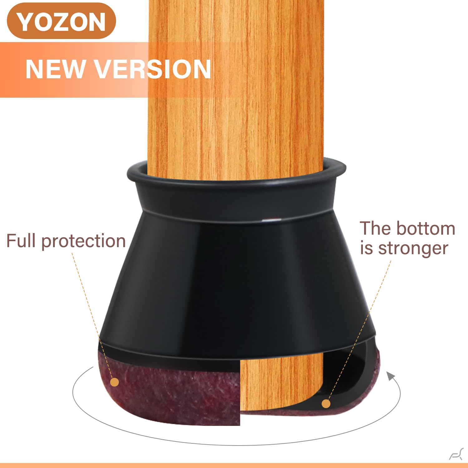 Stretchable design fits round legs from 1-3/16 to 1-5/8 inches.