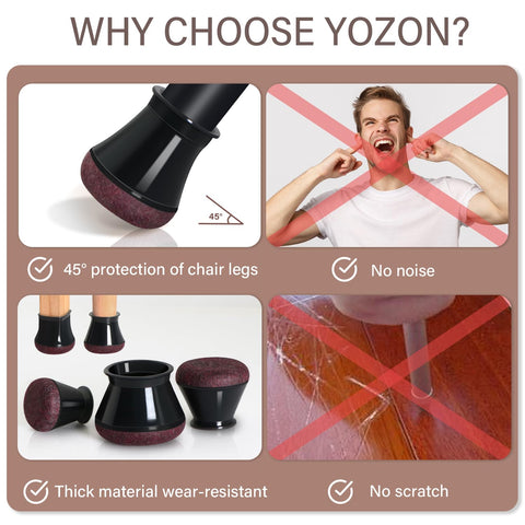 YOZON easy install chair leg protector slipping onto leg