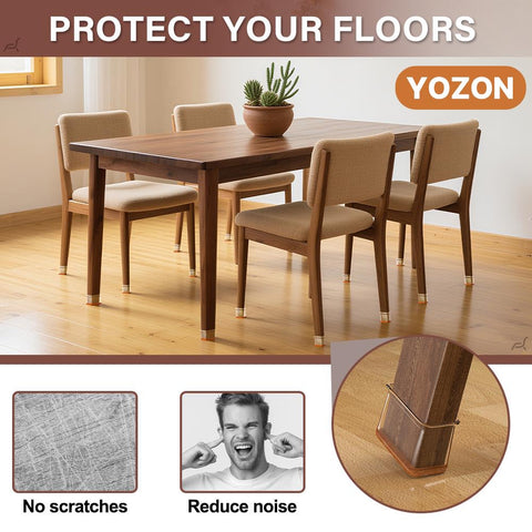 YOZON easy-install chair leg protectors slip on for quick setup.
