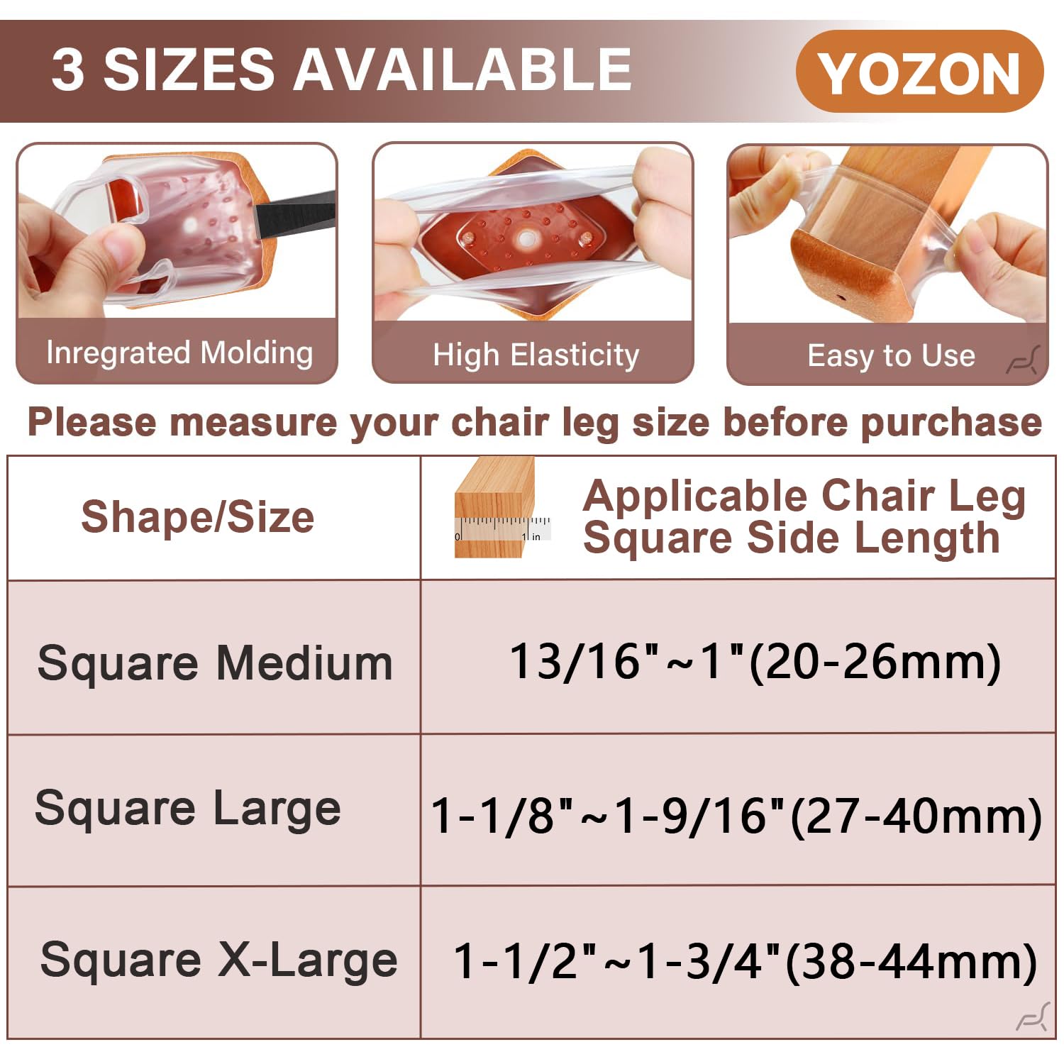 YOZON easy-slip-on installation demonstrates quick, tool-free chair floor protection