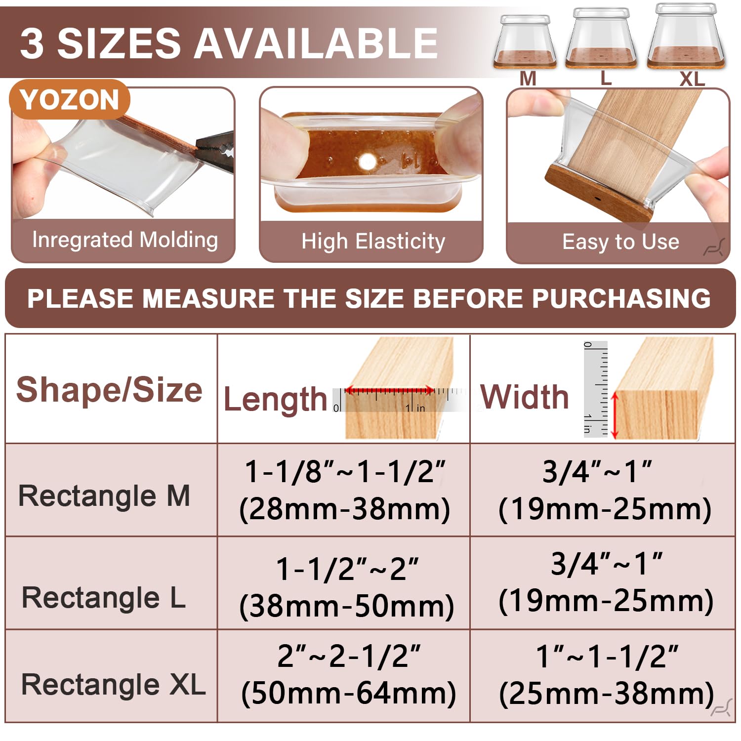 YOZON felt bottom pad on angled chair adds stability and softness