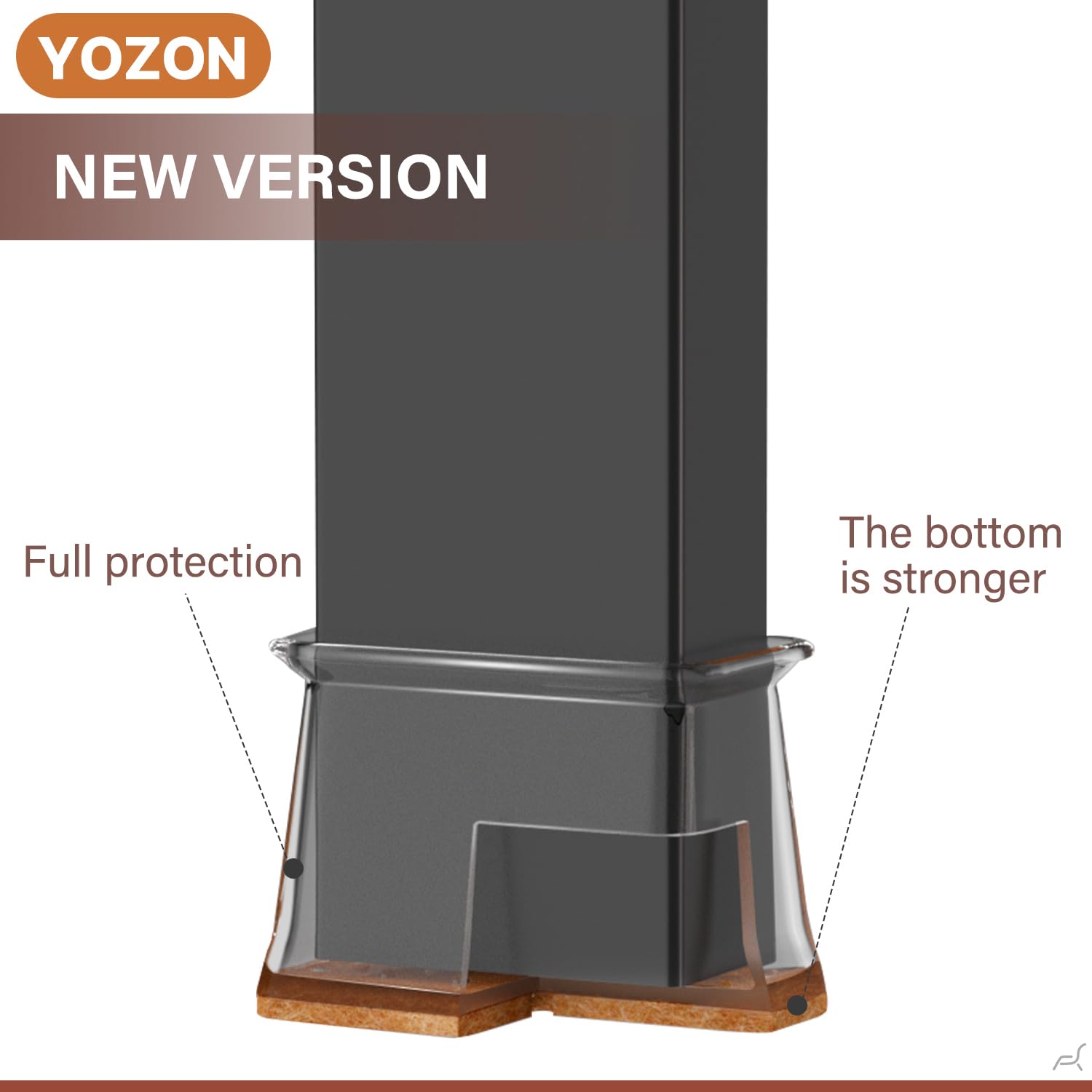 YOZON silicone caps with felt pads reduce chair movement noise on hardwood floors.