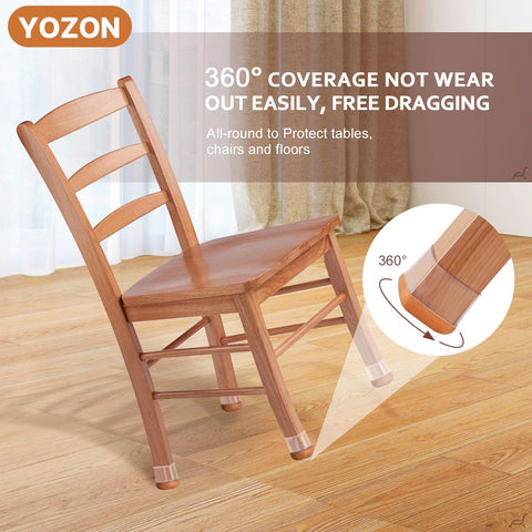 YOZON silicone chair leg caps close-up show flexible fit and smooth floor contact